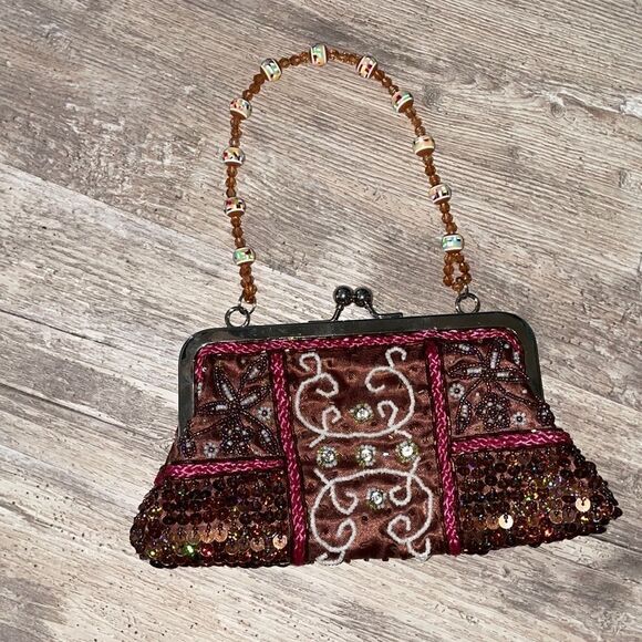 CUTE LITTLE NO name beaded and sequins small bag - Picture 1 of 8